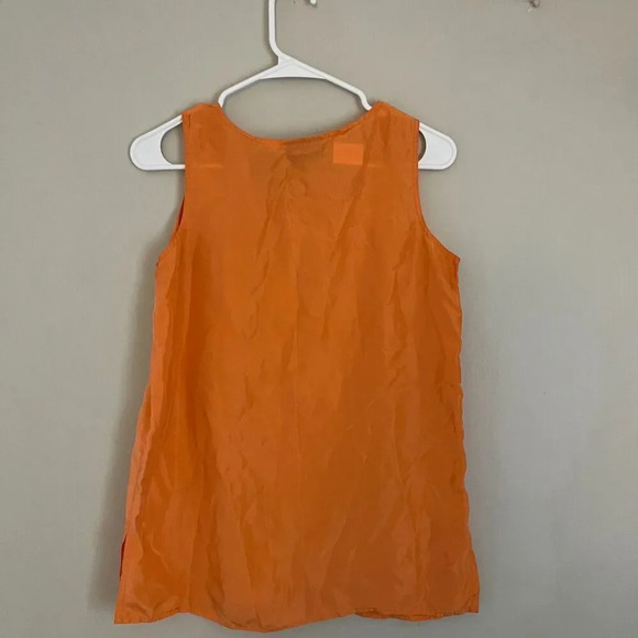 Diane Von Furstenberg Womens Orange Blouse XS Sleeveless Silk Tank Summer Casual - Picture 8 of 9